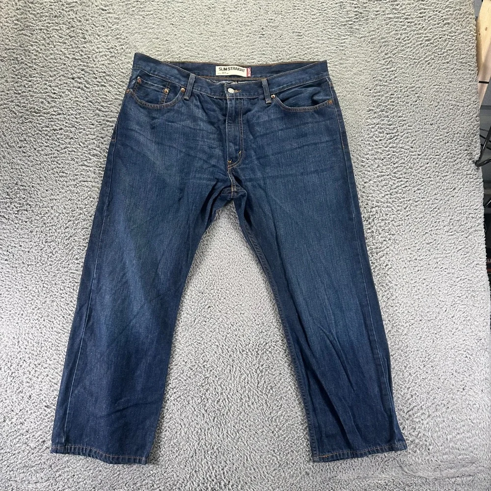Vintage Levis 514 Jeans Men 40x30 Blue Cotton Straight Slim Workwear Travel